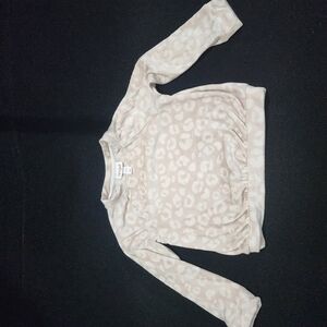 Cat And Jack Kids 4/5 Cozy Cream Leopard Print Kids Top